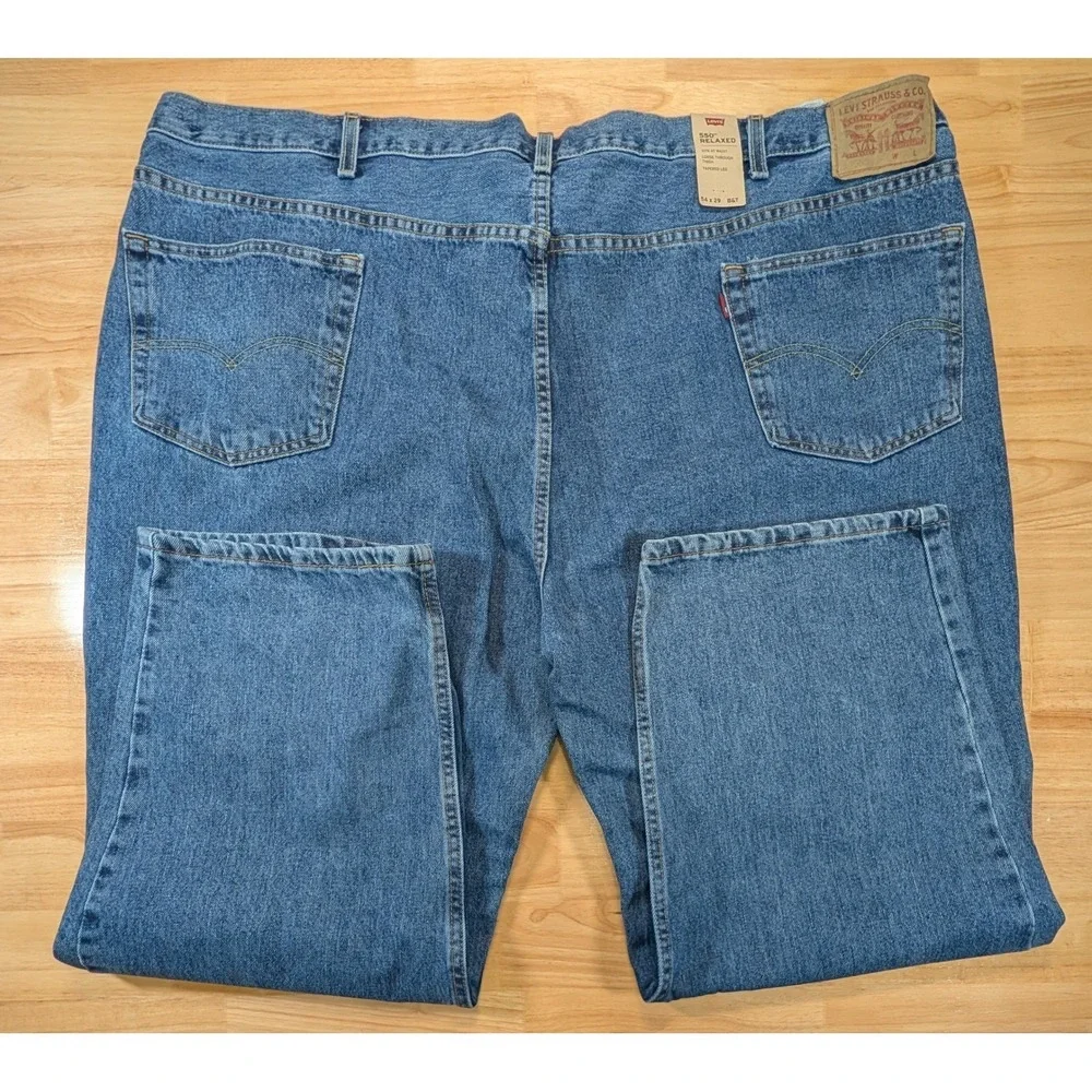Levi's 550 Mens 54x29 Relaxed Fit Blue Denim Jeans Waterless New With Tags